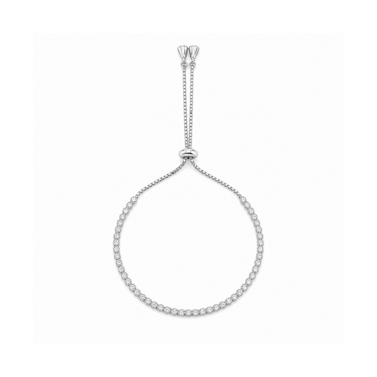 Silver CZ Adjustable Bracelet