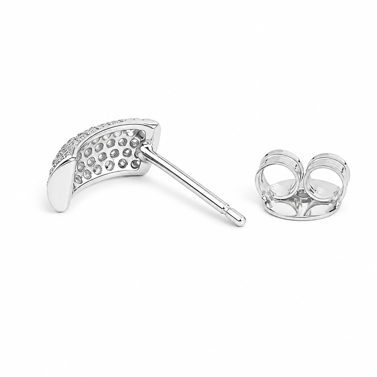 Silver Spark Stack Stud Earrings
