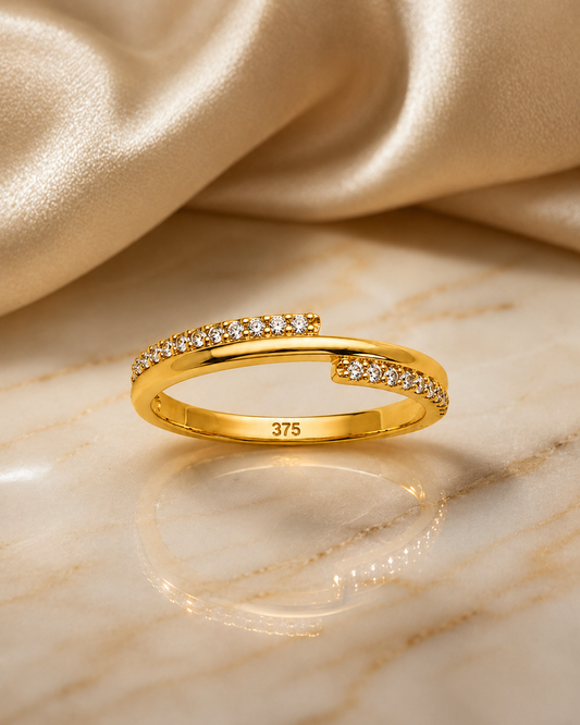 9K Gold Diamond Wrap Ring (Size - 12)