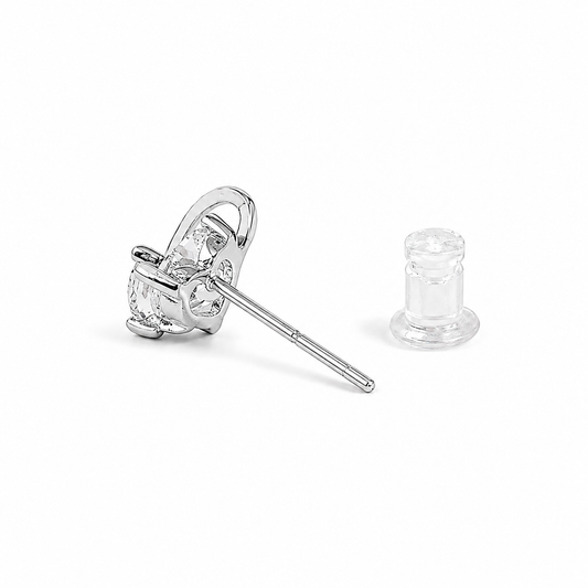 Silver Starry Heart Sparkle Studs
