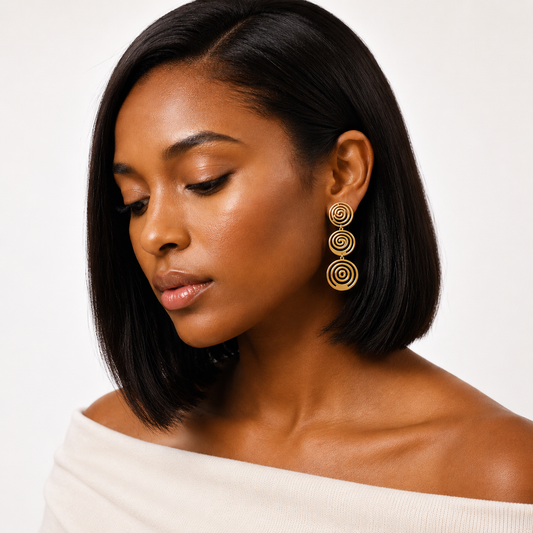 Demi Fine Triple Spiral Drop Earrings