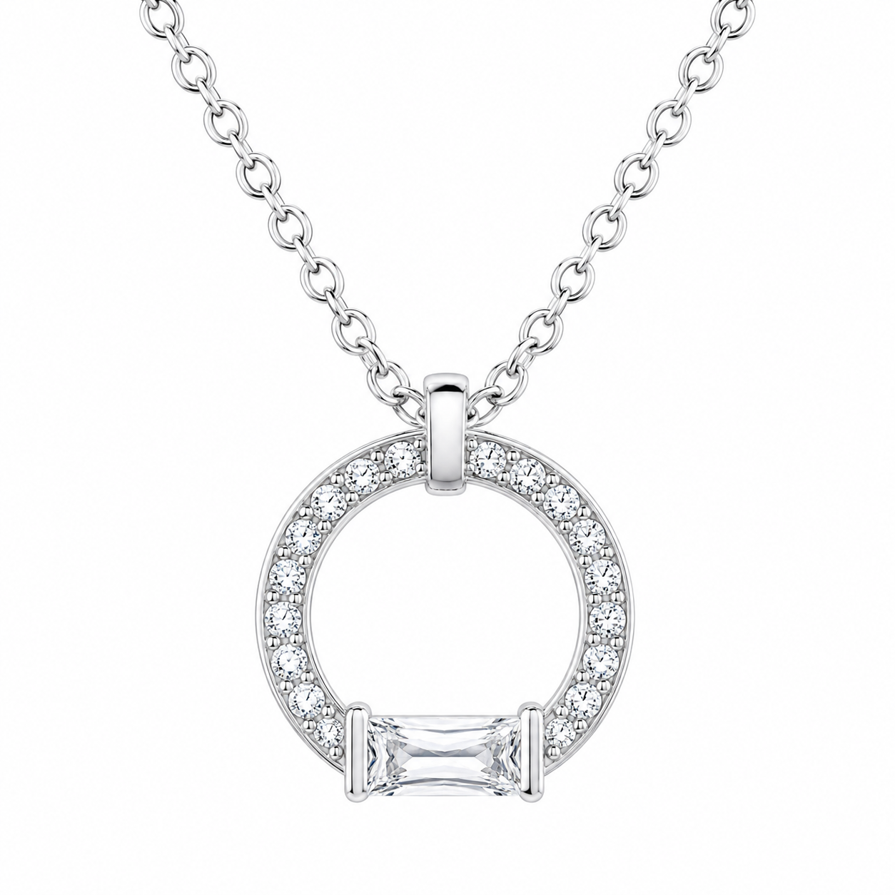 Silver Classic Circle Elegance Necklace