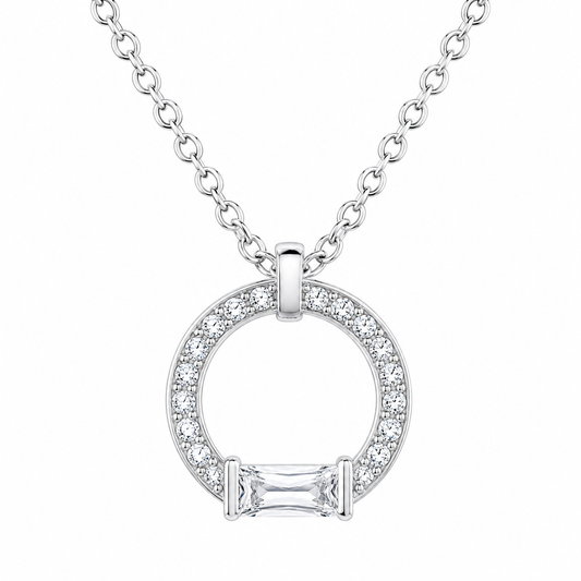 Silver Classic Circle Elegance Necklace