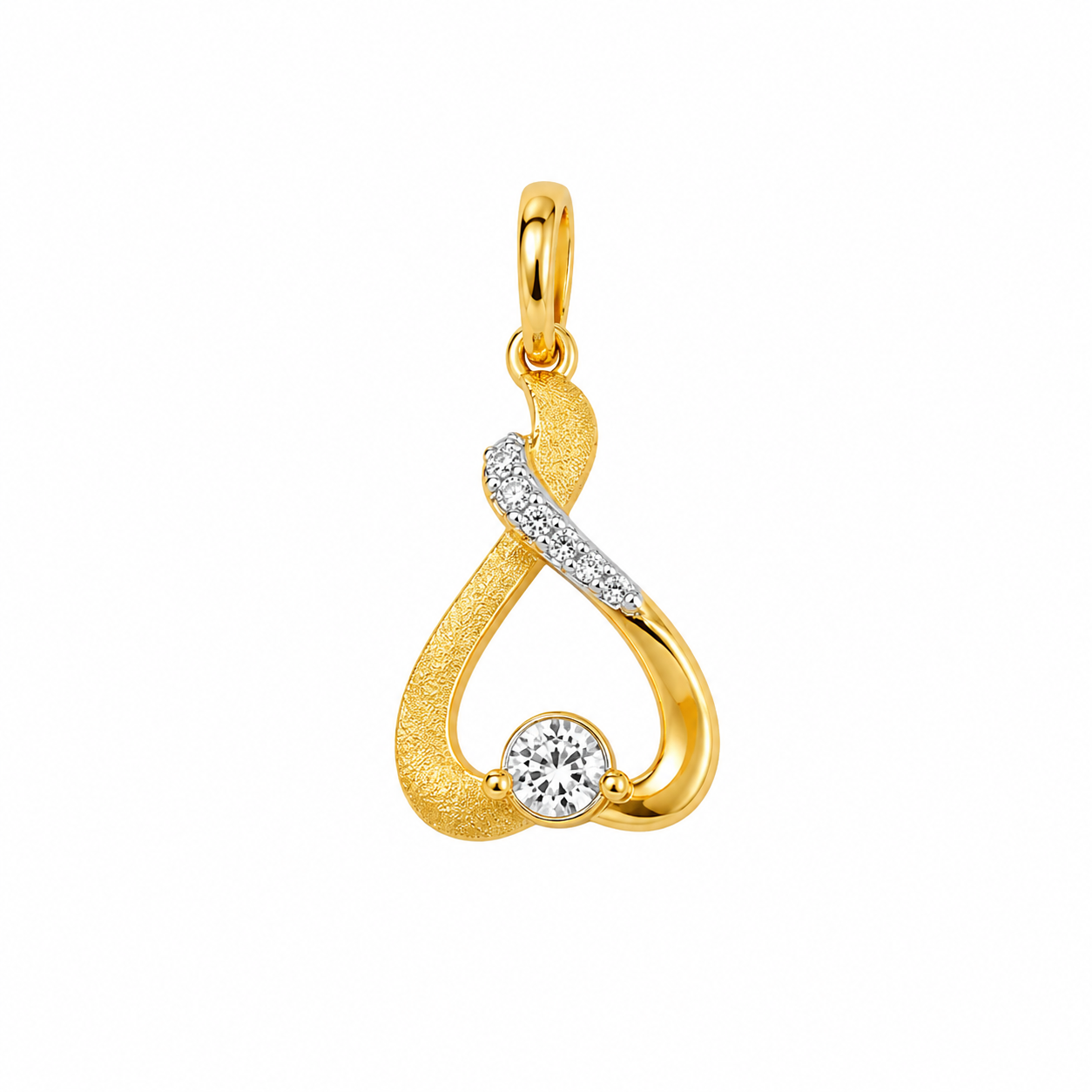 9K Gold Infinity Diamond Heart Pendant