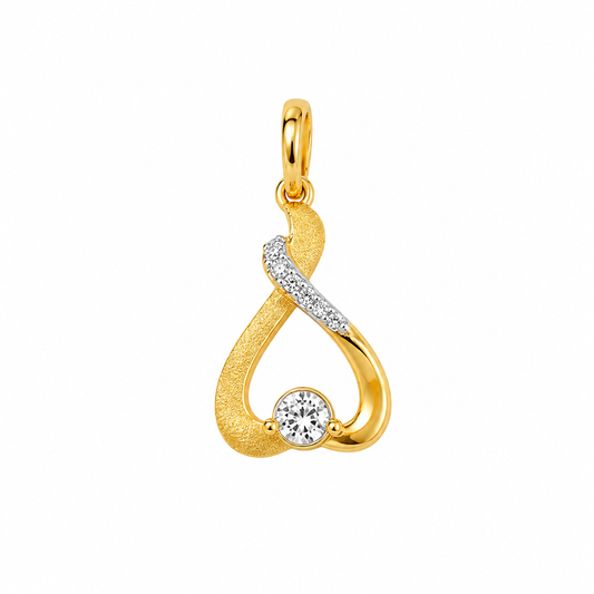 9K Gold Infinity Diamond Heart Pendant