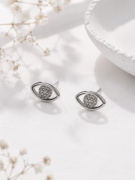 925 Silver Aura Shine Eye Earrings
