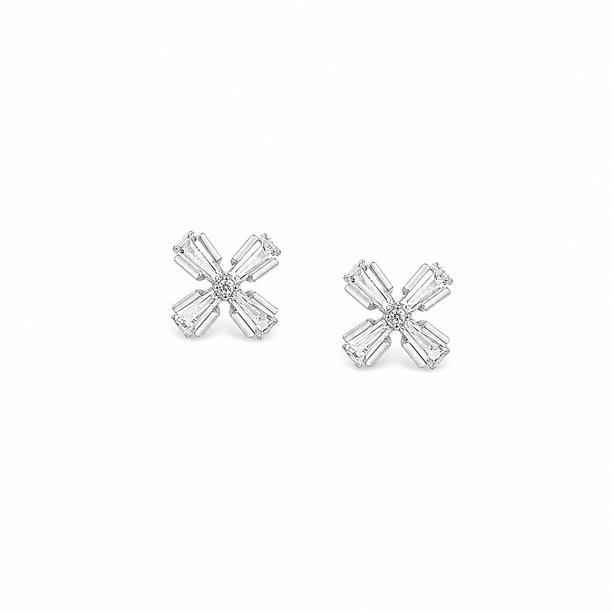 Silver Luxe Crossfire Crystal Earrings