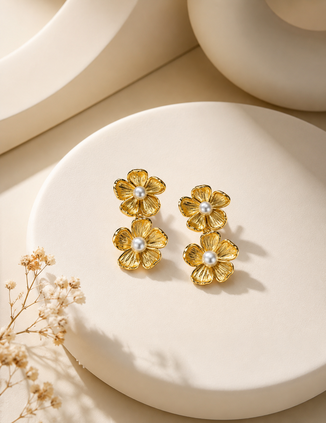 Demi Fine Bloom Pearl Floral Drop Earrings