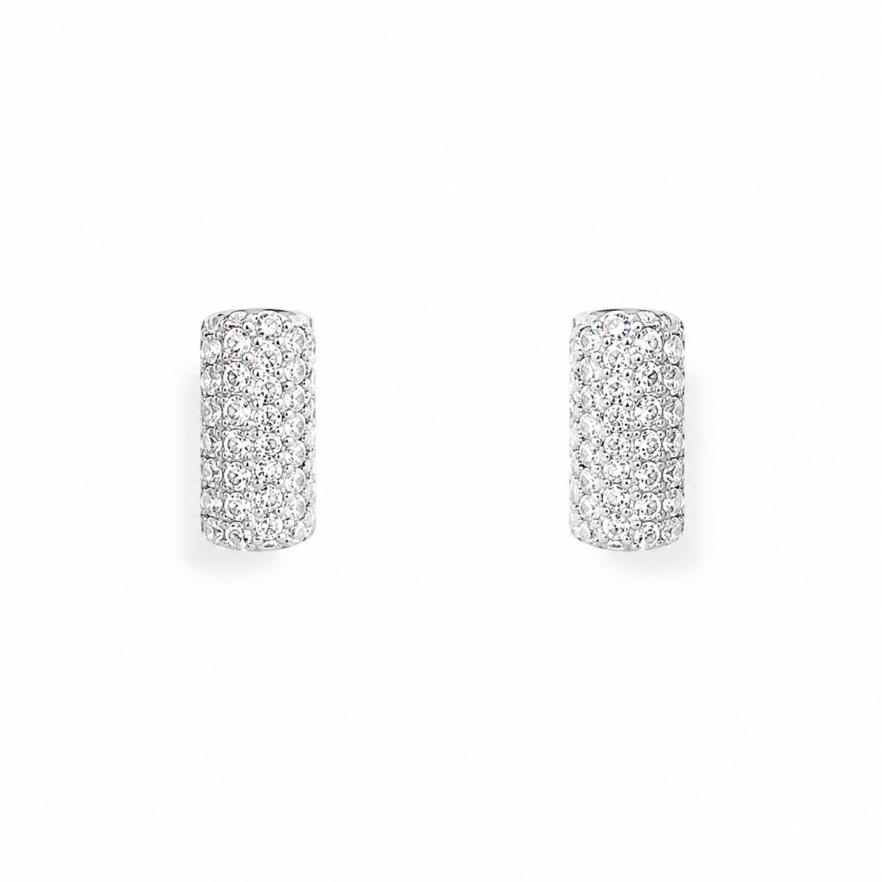 Silver Spark Stack Stud Earrings