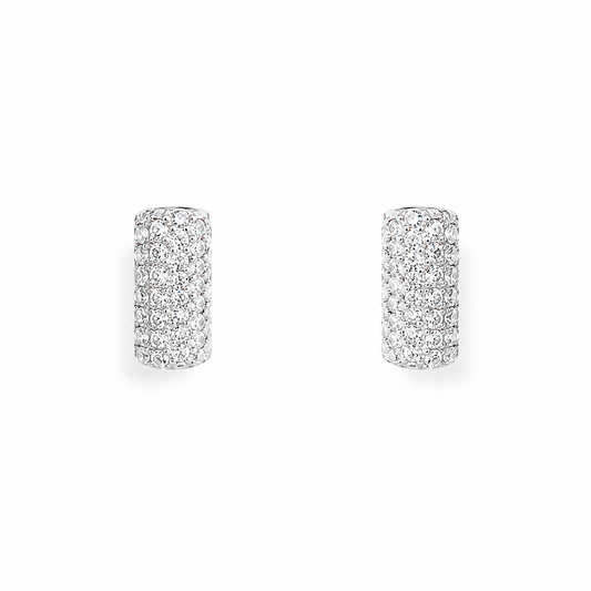 Silver Spark Stack Stud Earrings