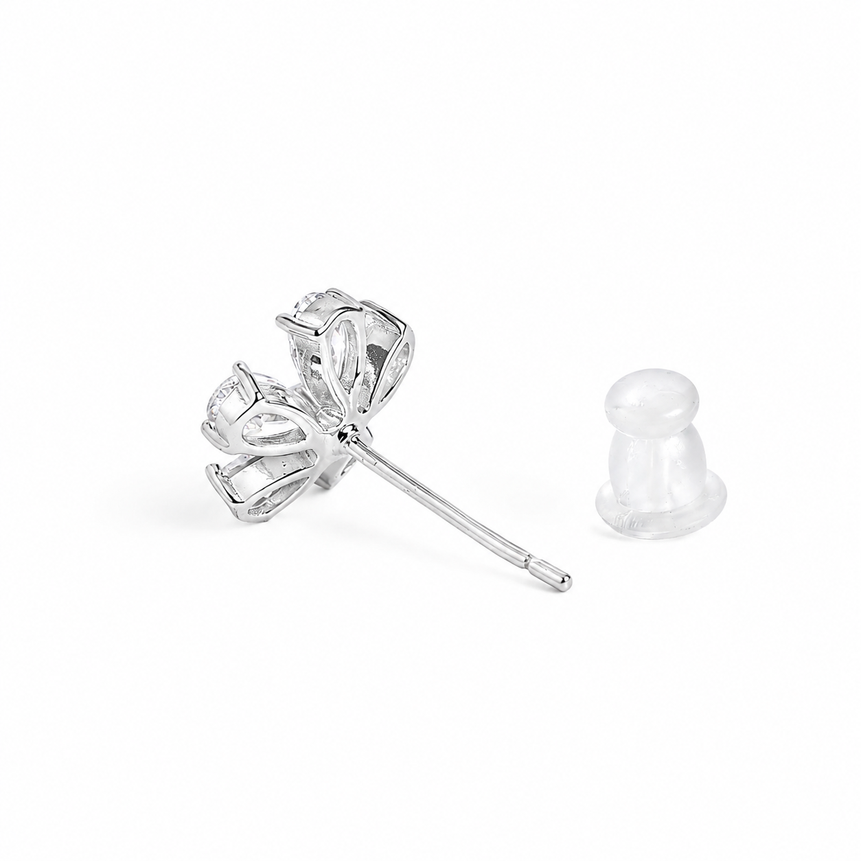 Silver Luxe Flower Sparkle Earrings