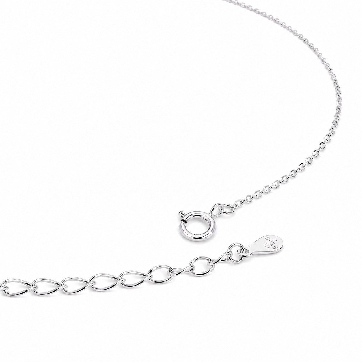 Silver Grace Fan Shaped Halo Necklace