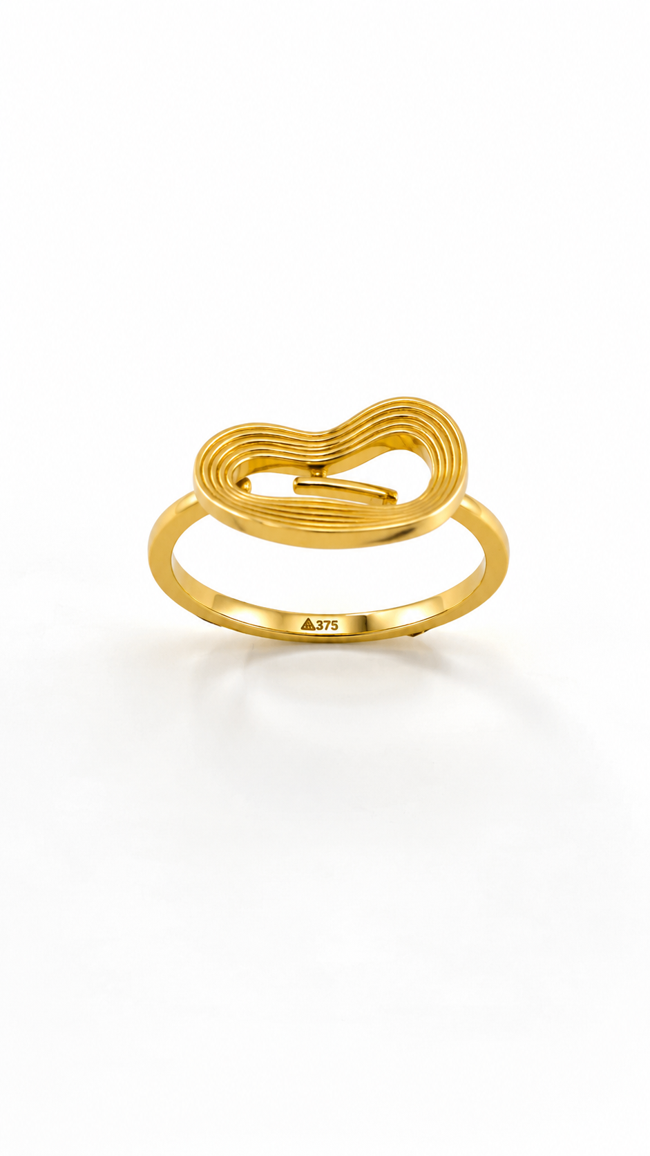 9K Gold Abstract Loop Ring (Size- 12)