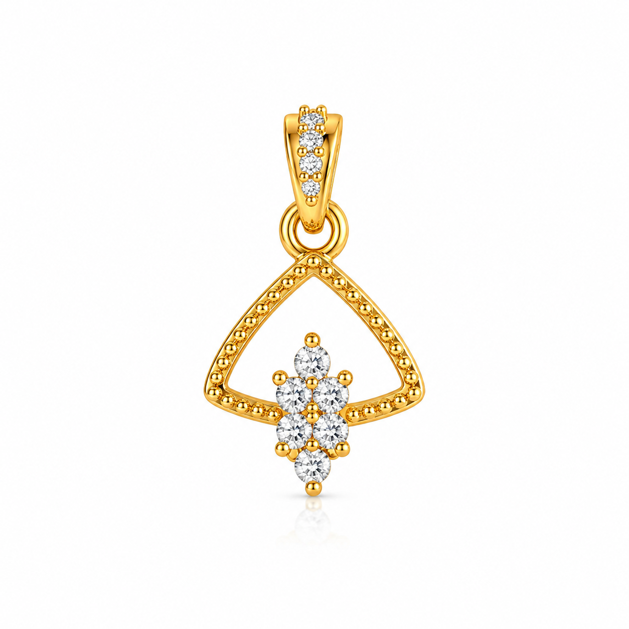 Elegant Triangle 9K Gold Pendant