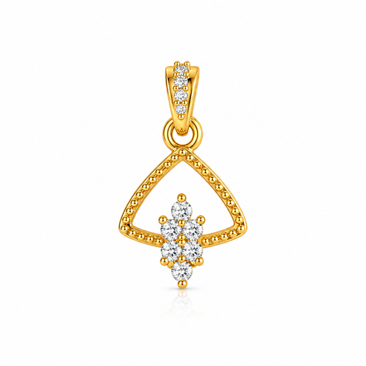 Elegant Triangle 9K Gold Pendant