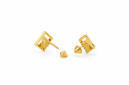 9K Gold Geometric Stud Earrings