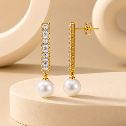 Demi Fine Celeste Pearl & Crystal Drop Earrings