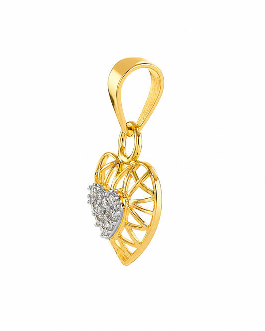 9K Gold Open Heart Pendant