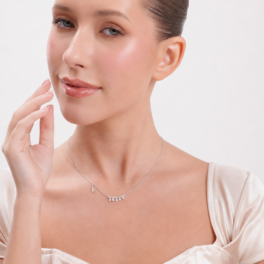 925 Silver Luxury Linear Spark Necklace