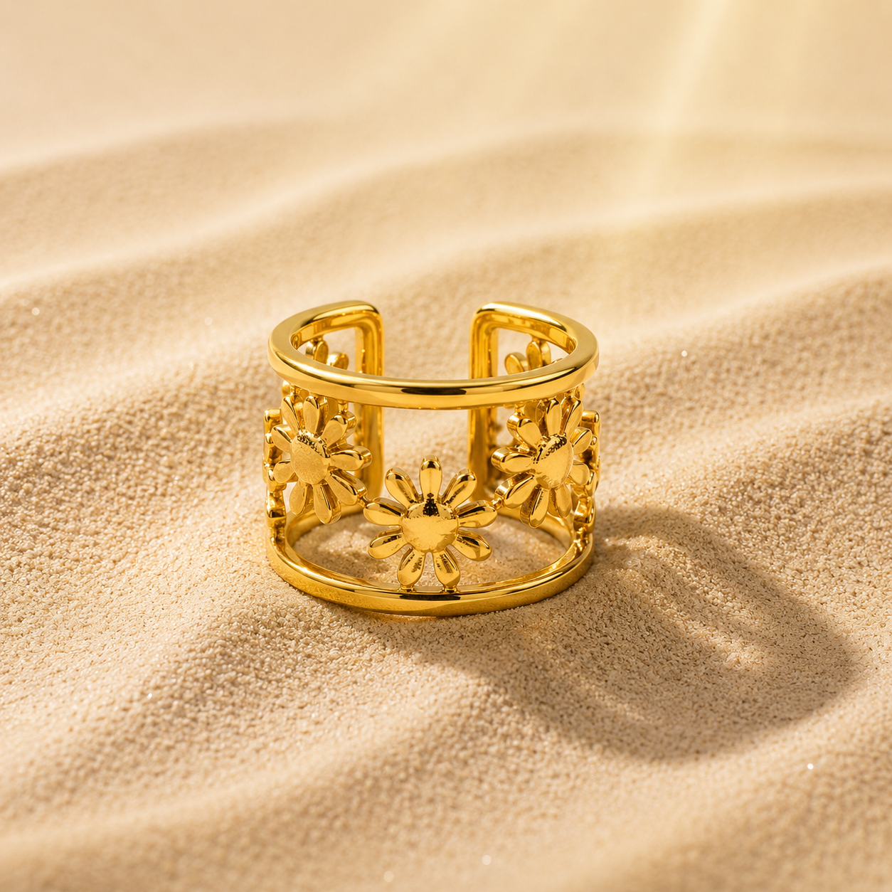 Demi Fine Floral Bloom Open Ring