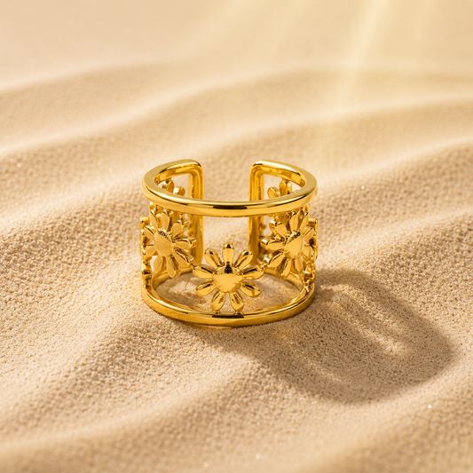 Demi Fine Floral Bloom Open Ring