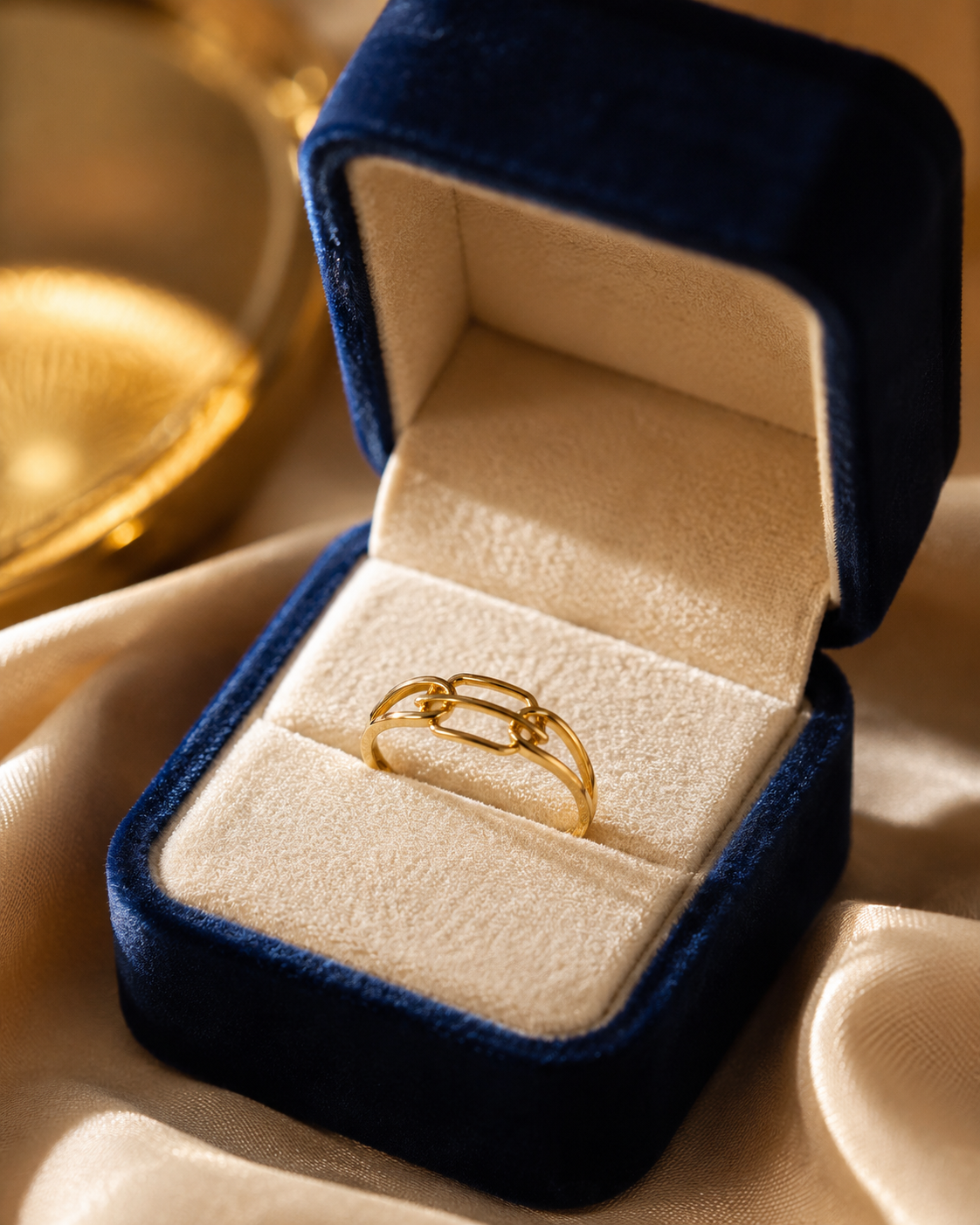 9K Gold Chain Link Ring (Size - 13)