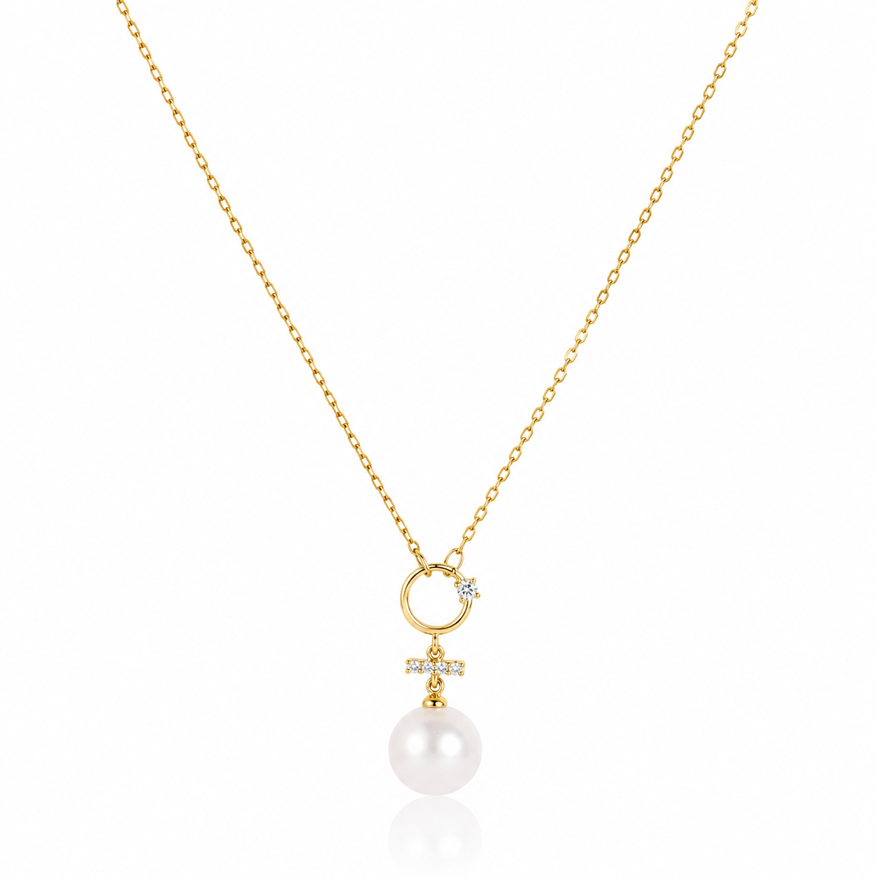 Silver Luna Pearl Drop  Necklaces