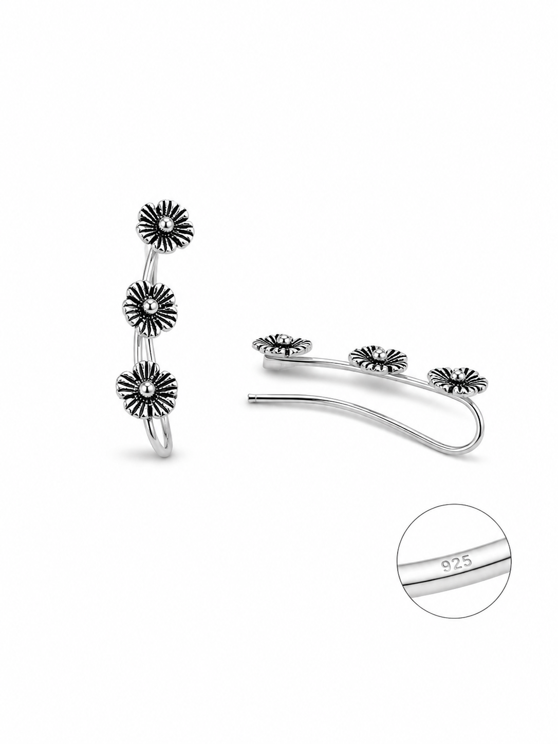 925 Silver Daisy Trail Earrings