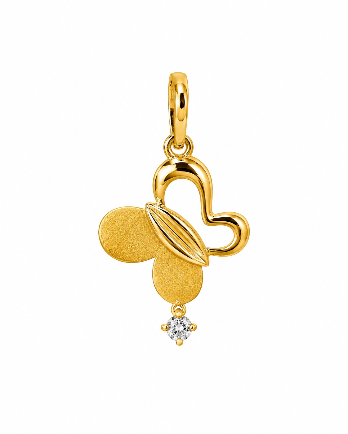9K Gold Butterfly Heart Pendant