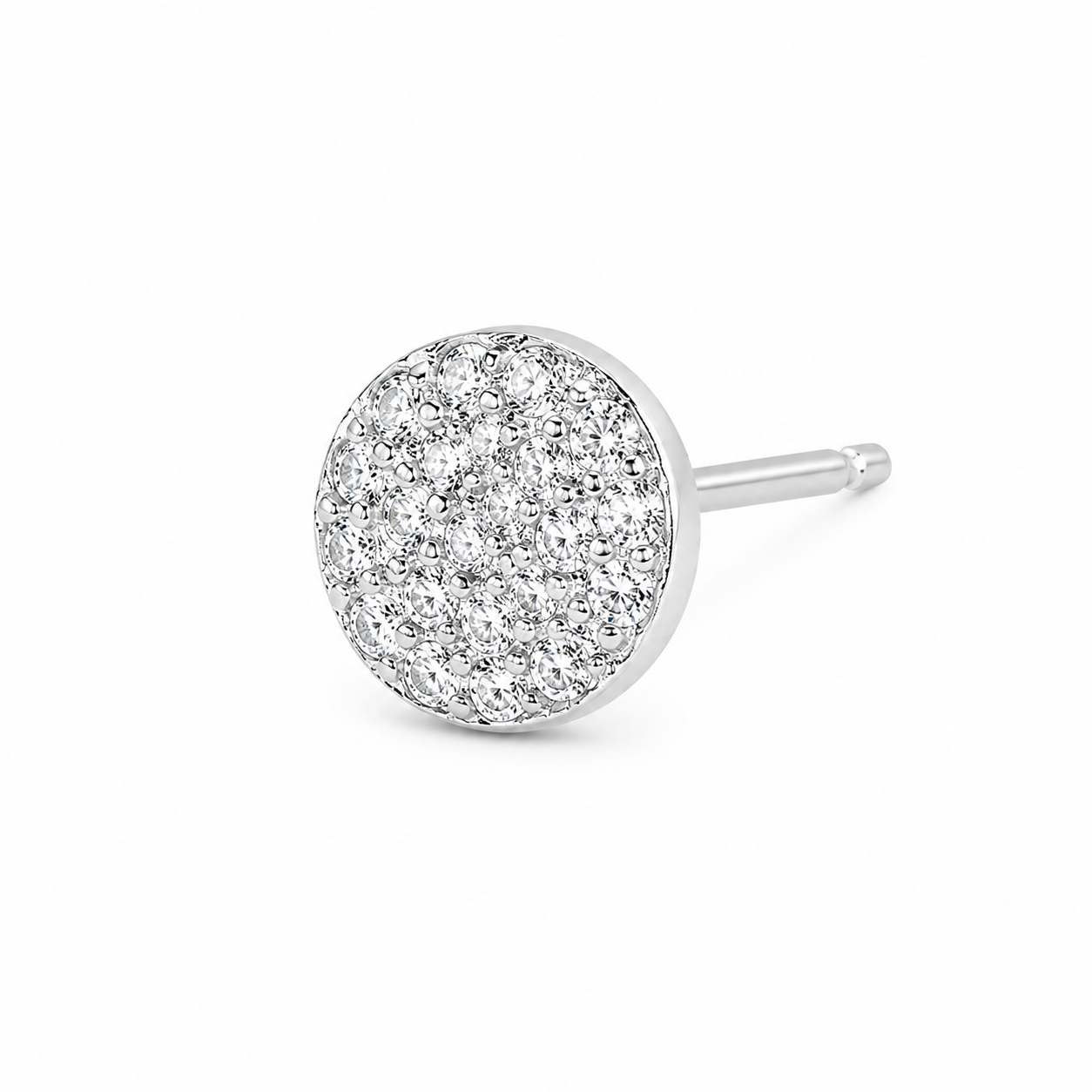 Silver Everlasting Shine Round Studs