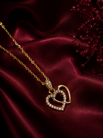Double Heart Crystal Pendant