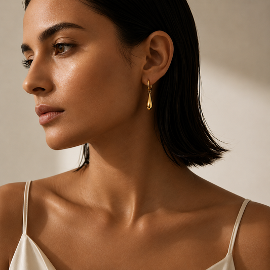 Demi Fine Liquid Gold Drop Hoops