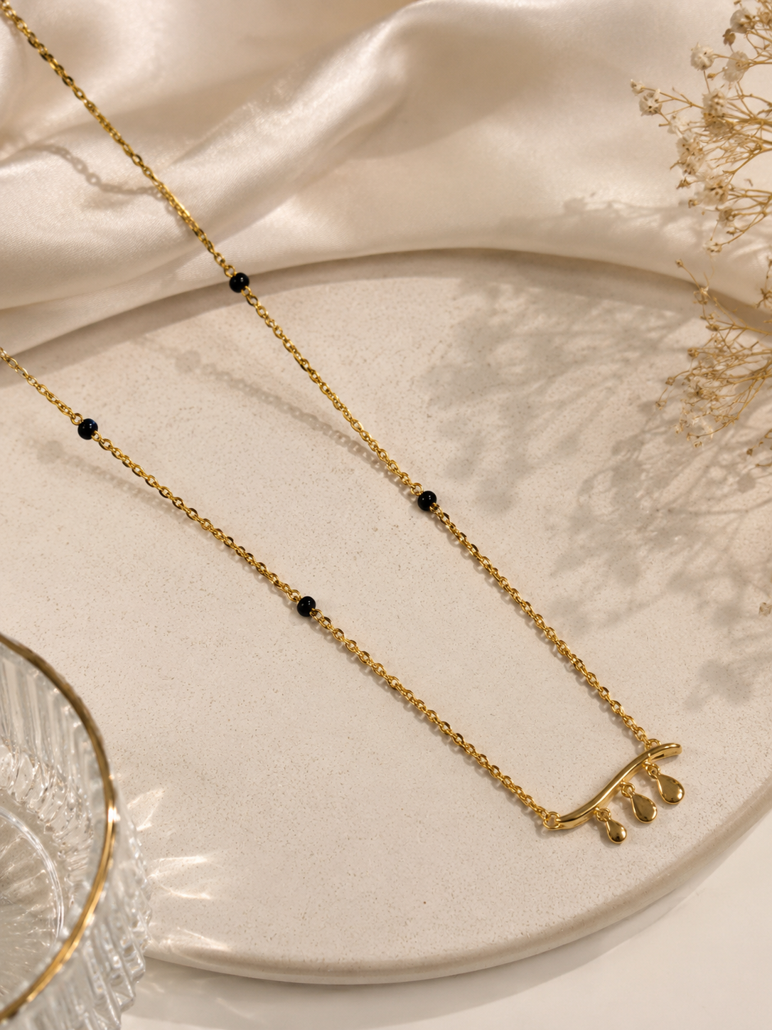 9K Gold Triple Drop Mangalsutra