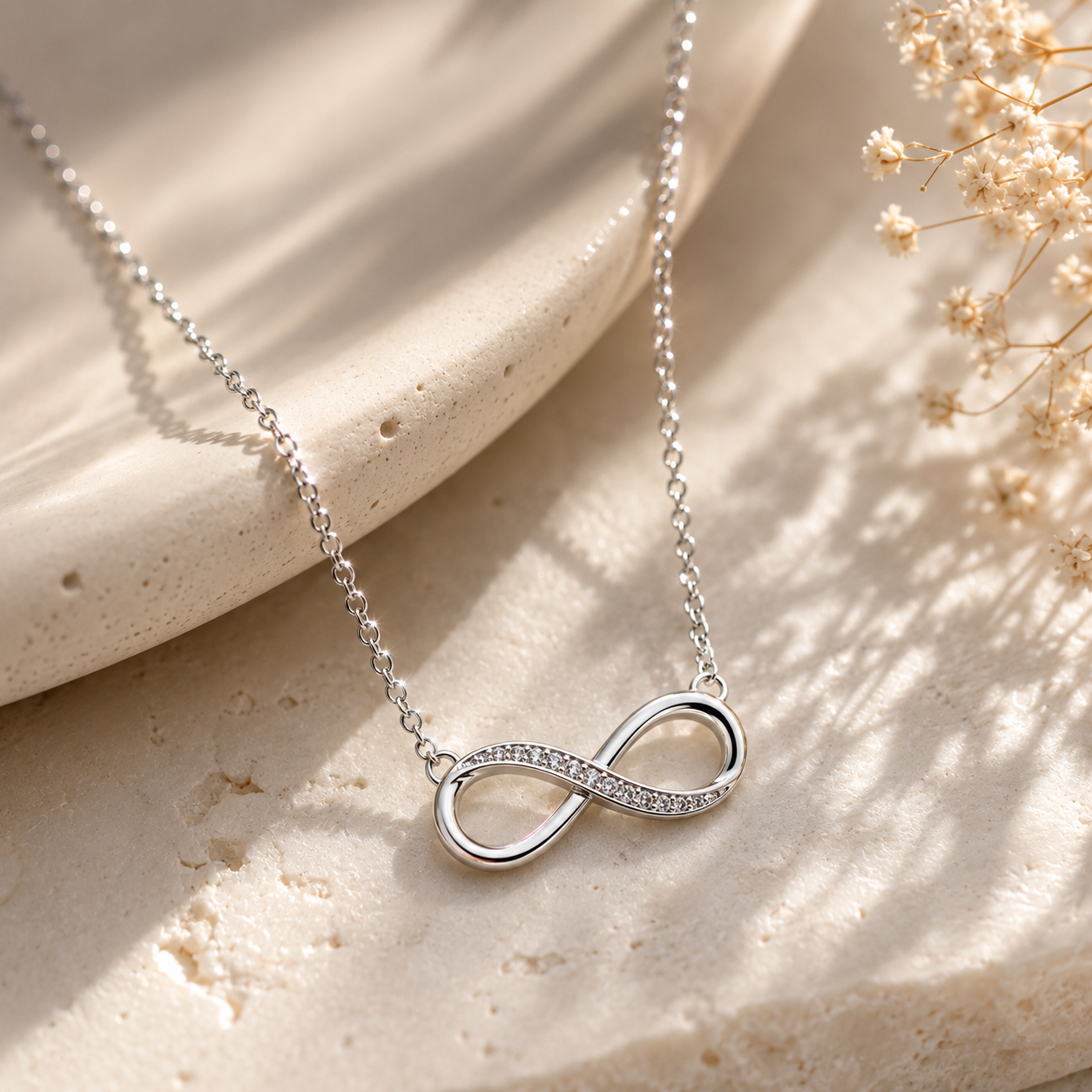 Silver Infinity Spark Necklace