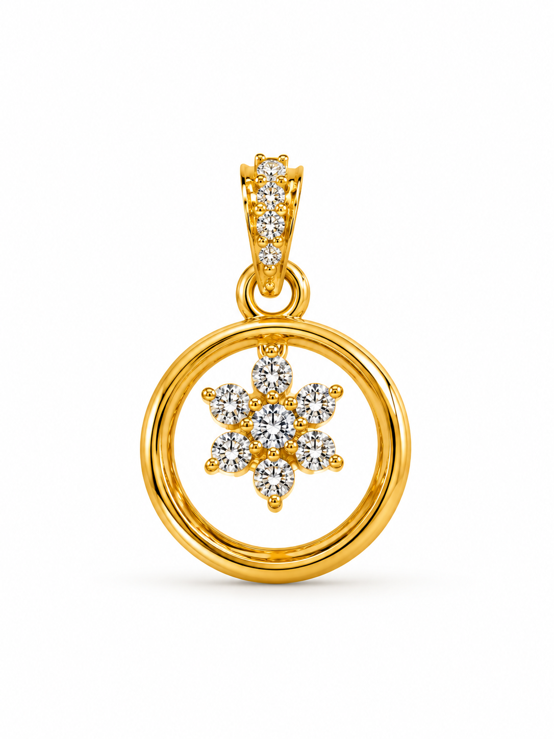 Bloom Circle 9K Gold Pendant