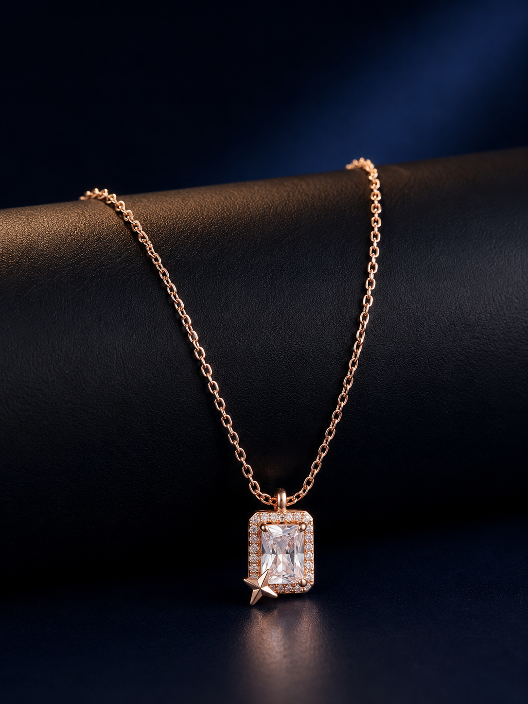 925 Silver Twilight Spark Square Necklace