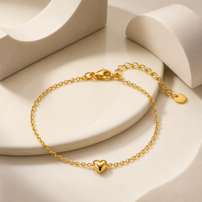 Golden Heart Chain Bracelet