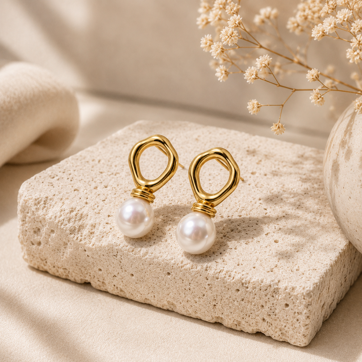 Demi Fine Pearl Halo Stud Earrings