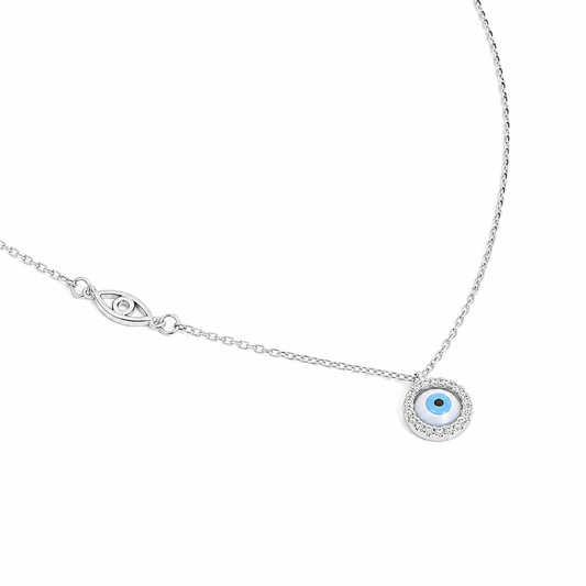Silver Serenity Protection Charm Necklace