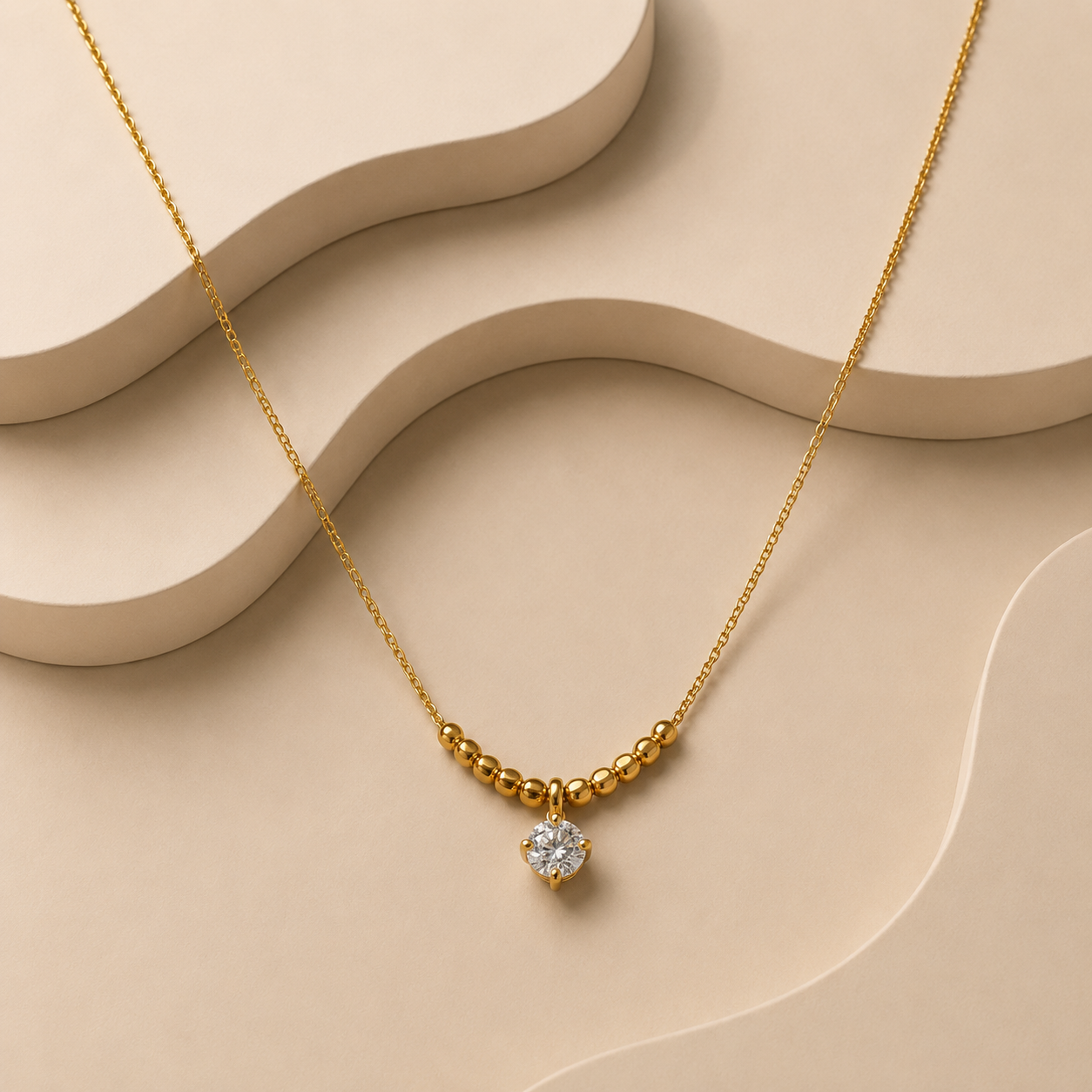 Demi Fine Beaded Solitaire Pendant Necklace