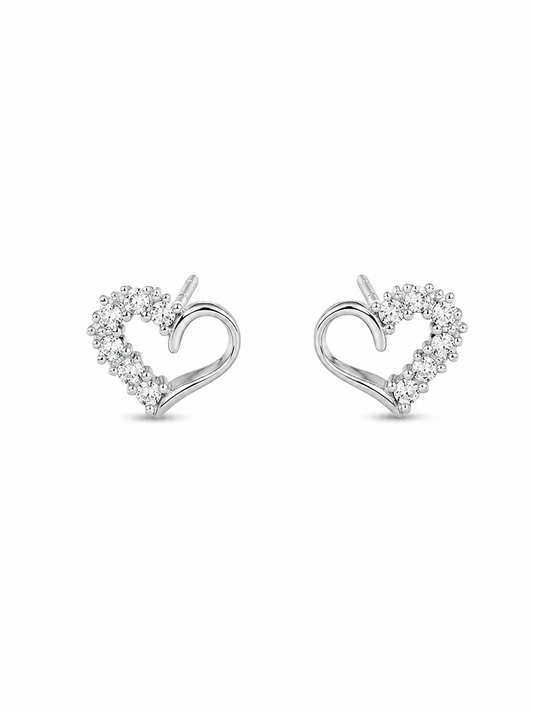 925 Silver Timeless Heart Glow Earrings