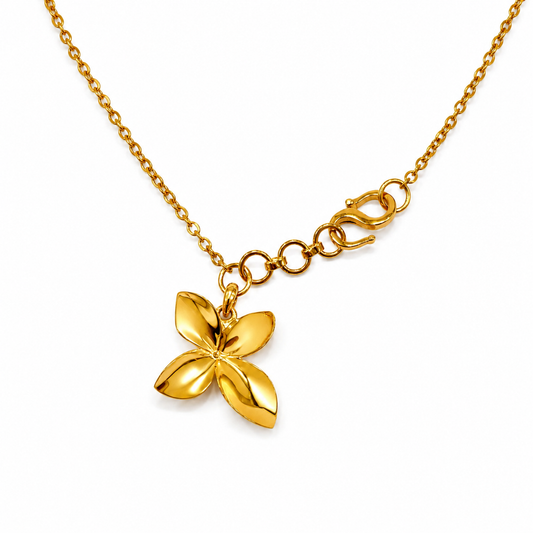 9K Gold Floral Charm Bracelet
