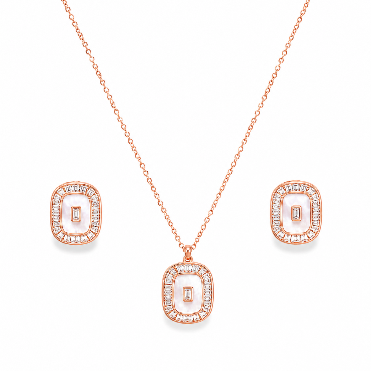 925 Silver Classic Mother-of-Pearl Jewelry Set