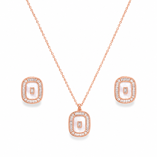 925 Silver Classic Mother-of-Pearl Jewelry Set