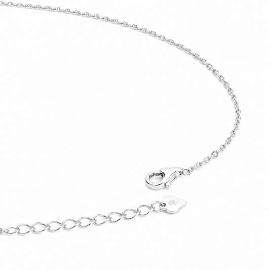 Silver Pink Petal Circle Necklace