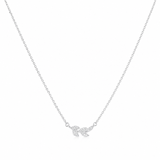 Silver Graceful Leaf Spark Necklace