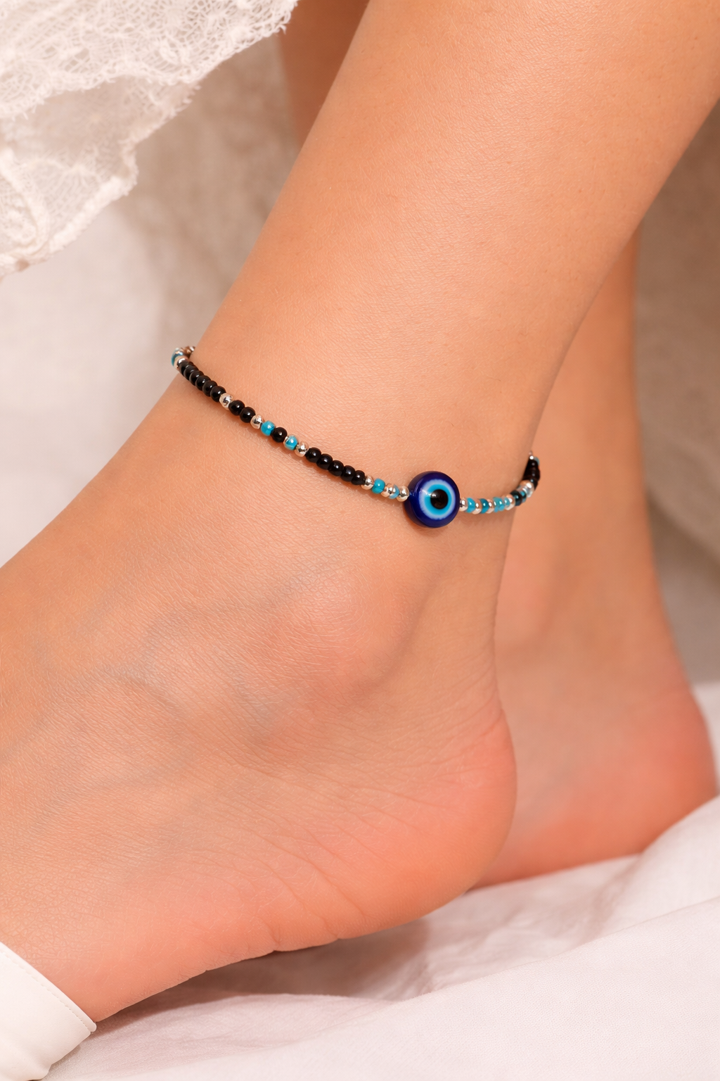 Evil Eye Beaded Anklet