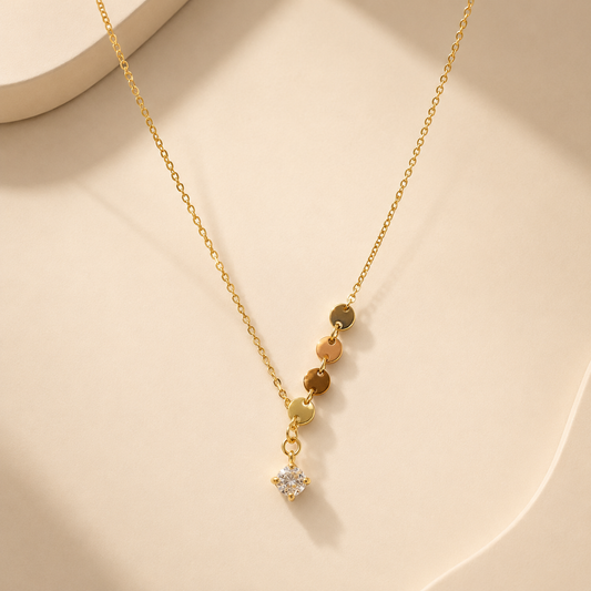 Demi Fine Crystal Drop Disc Necklace
