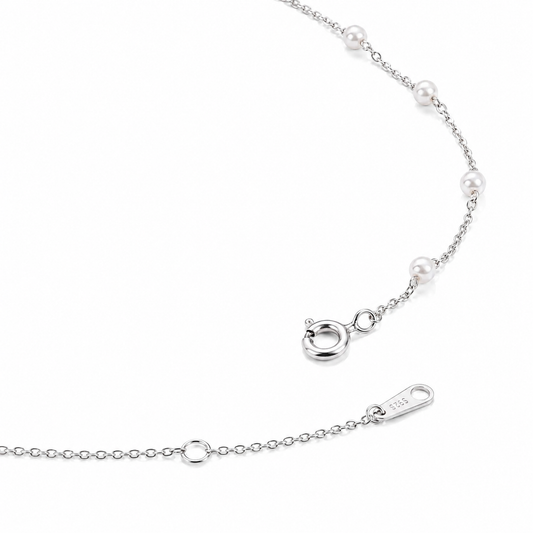 Silver Star Pearl Charm Necklace