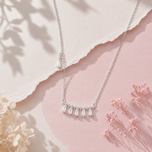 925 Silver Luxury Linear Spark Necklace